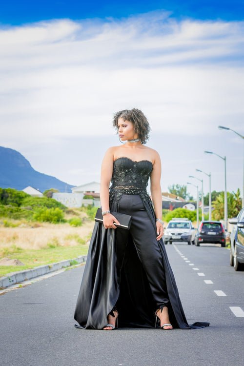 Molteno Couture designer matric dance cape town student black gown