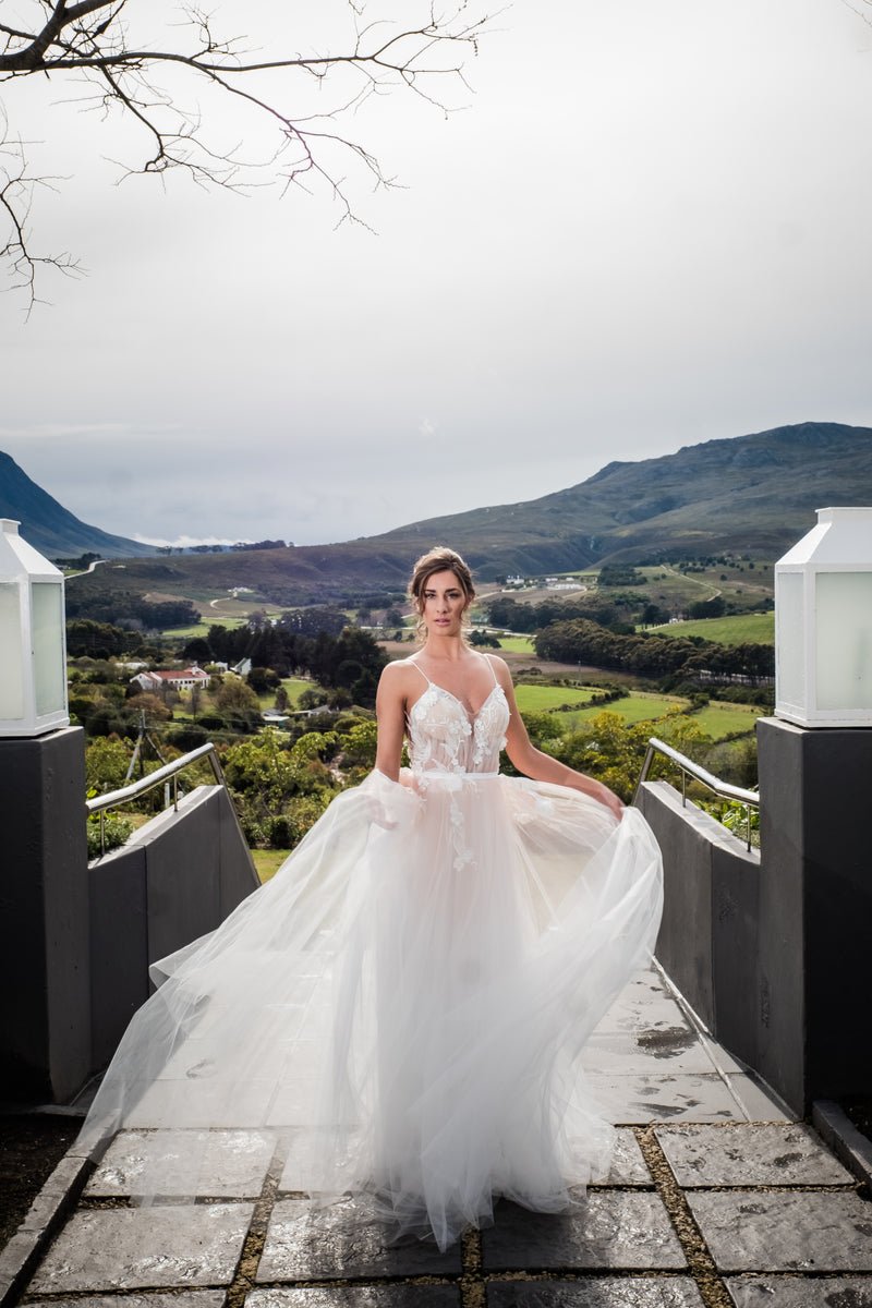Molteno Couture designer bridal cape town couple outdoor wedding