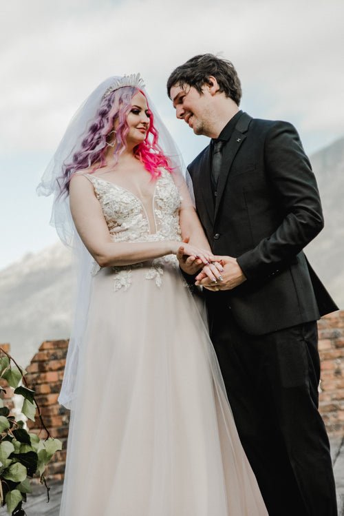 Molteno Couture designer bridal cape town pink hair bride groom