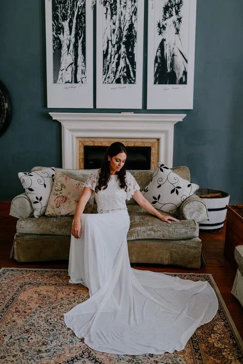 Molteno Couture designer bridal cape town bride wedding train 2 piece