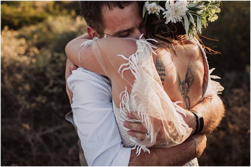 Molteno Couture designer bridal cape town bride wedding couple hugging