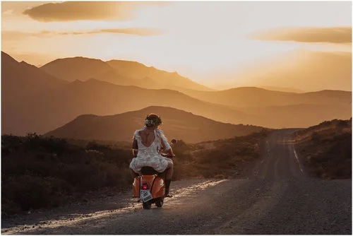 Molteno Couture designer bridal cape town bride wedding Robertson sunset outdoors