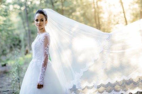 Molteno Couture designer bridal cape town bride wedding veil long sleeve gown