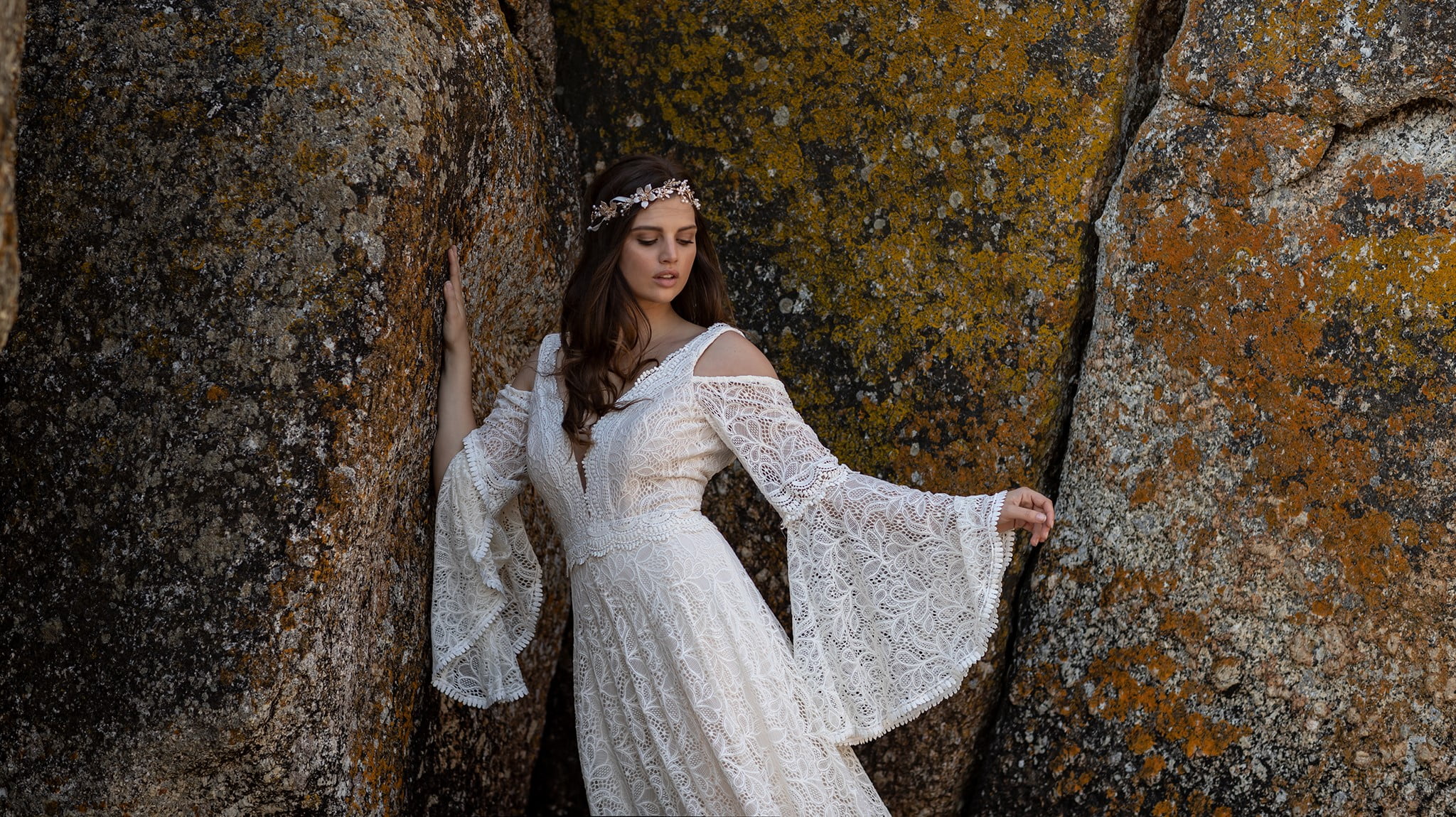 molteno couture boho wedding dress cape town bridal gown flare sleeve