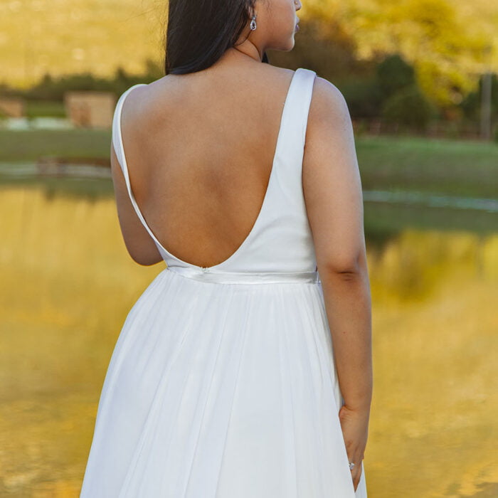 molteno couture wedding dress designer cape town low back minimalist gown