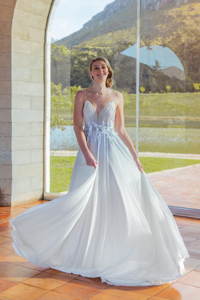molteno couture wedding dress designer cape town lace detail tulle ombre