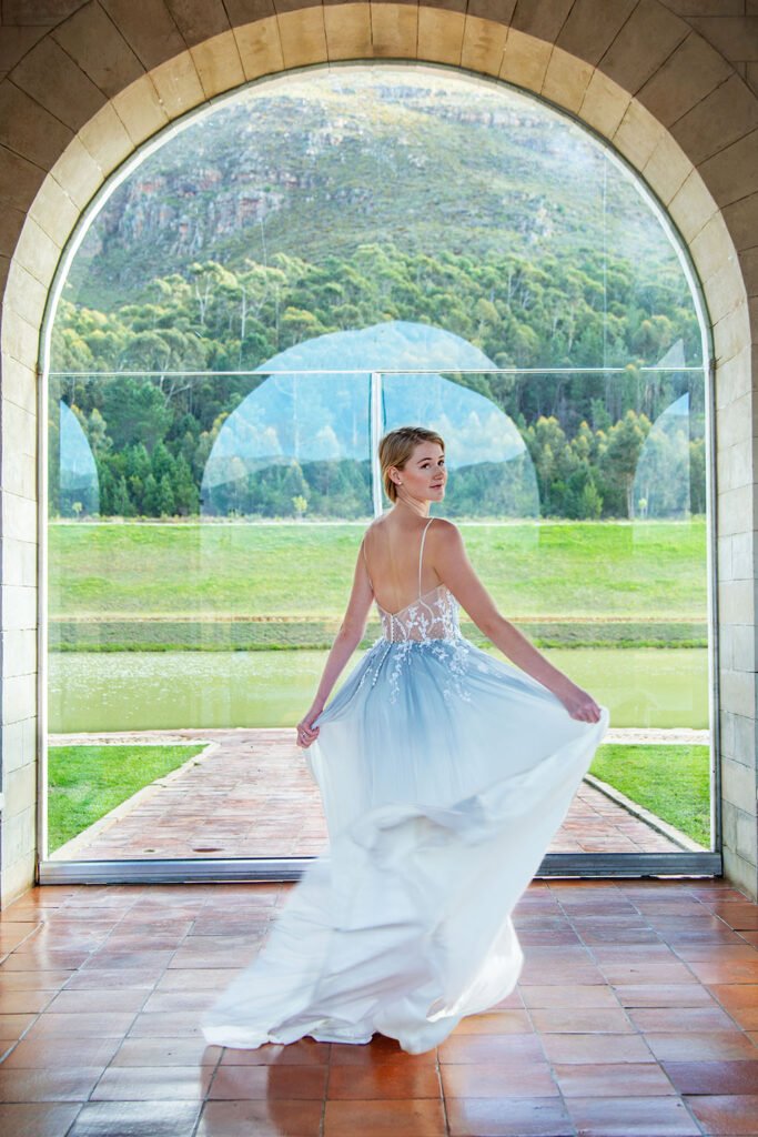 molteno couture wedding dress designer cape town lace detail tulle ombre